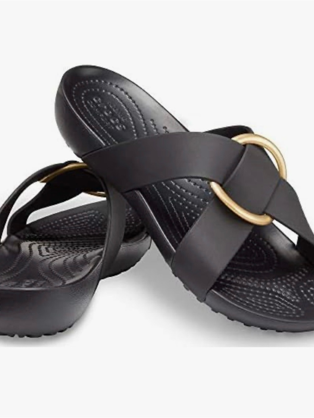 Crocs Women's Serena Cross Band Slide Sandals Black W7